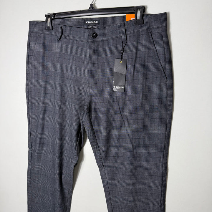 CONNOR SKINNY FIT CHECKERED CHINO PANT BRAND NEW