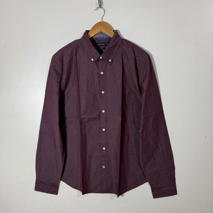 NAUTICA SLIM FIT  BUTTON DOWN CASUAL COTTON SHIRT BRAND NEW