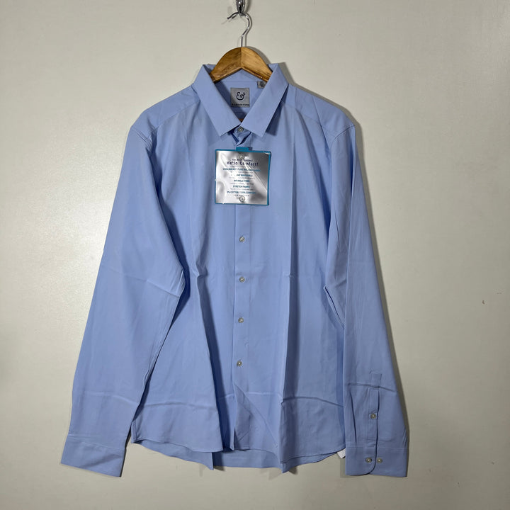 KILBURNE FINCH SLIM FIT COLLING MOISTURE WICKING FABRIC MACCHINE WASHABLE WRINKLE FREE STRETCH FABRIC FORMAL SHIRT BRAND NEW