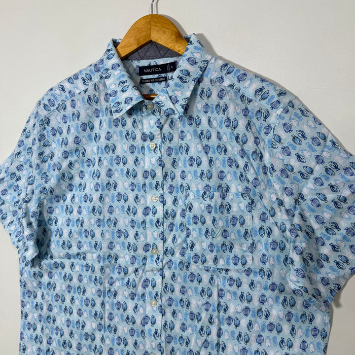 NAUTICA CLASSIC FIT HALF SLEEVES COTTON SHIRT WITH STRETCH
