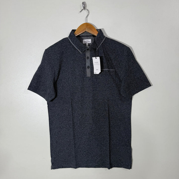 NEXT SLIM FIT BUTTON DOWN COTTON POLO TSHIRT BRAND NEW GREY COLOUR