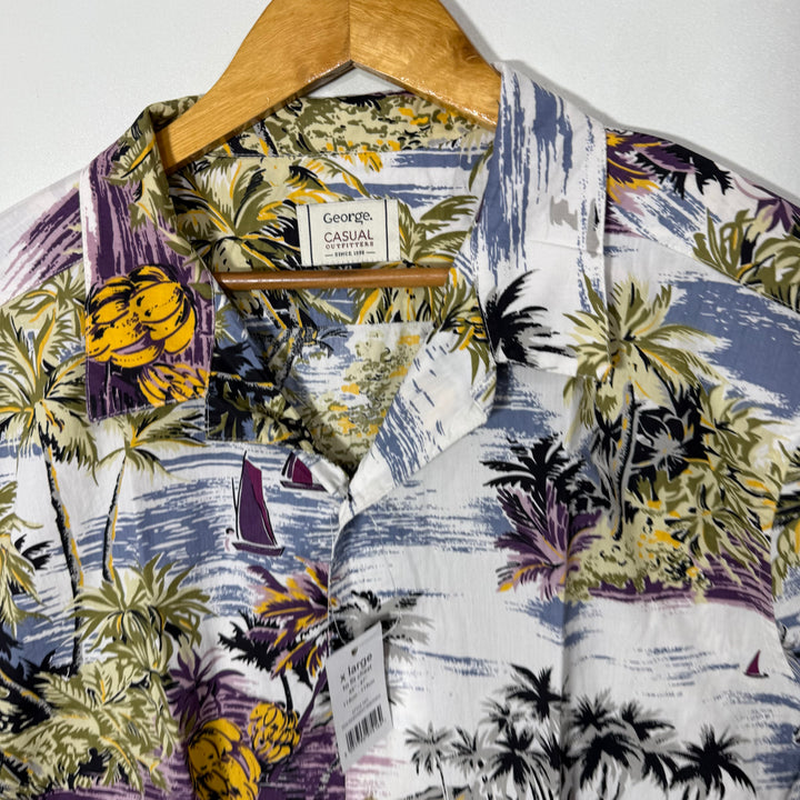 GEORGE CUBAN COLLAR HALF SLEEVES COTTON SHIRT BRAND NEW