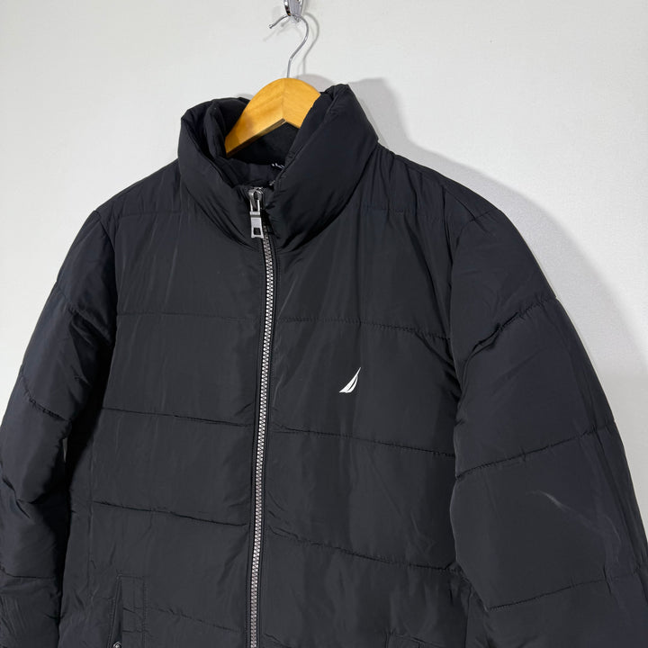 NAUTICA WATER RESISTANT WIND RESISTANT HEAT RETENTION PUFFER JACKET BLACK COLOUR