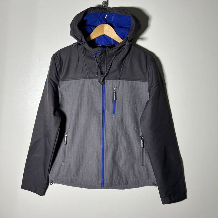 SUPER DRY SOFT SHELL WINDBREAKER JACKET INNER FLEECE WITH HOOD