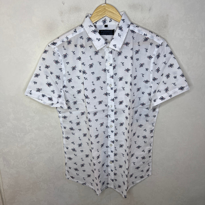 BAUHAUS HALF SLEEVES PRINTED COTTON SHIRT