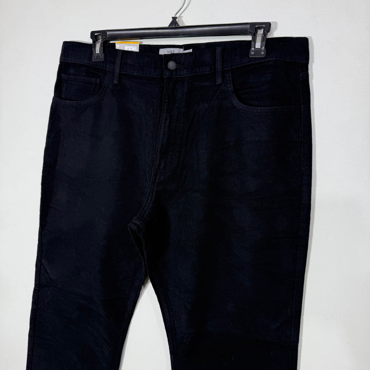 MARKS & SPENCER PURE COTTON ITALIAN MOLESKIN PANT BRAND NEW BLACK COLOUR