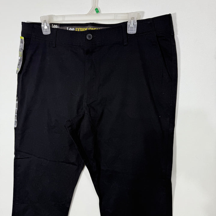 LEE EXTREME COMFORT MVP THERMAL REGULATION EXPREME FLEX WAISTBAND PERFORMANCE STRETCH MOTION WICKING WRINKLE RESISTANT STAIN RELEASE COTTON PANT BRAND NEW BLACK COLOUR