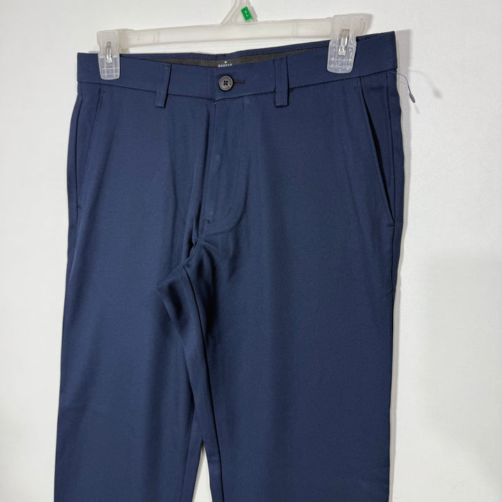 HAGGAR STRAIGHT FIT SUPER FLEX WAISTBAND PERFORMANCE DRESS PANT BRAND NEW BLUE COLOUR WITH STRETCH