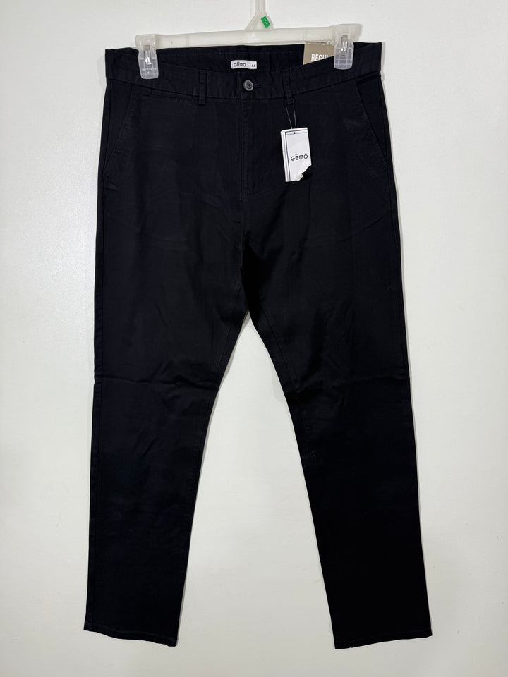 GEMO STRAIGHT FIT COTTON CHINO PANT BRAND NEW BLACK COLOUR WITH STRETCH