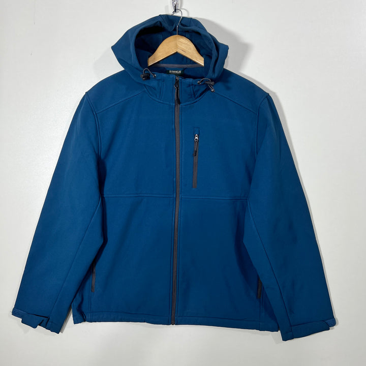 OUTDOOR LIFE SOFT SHELL WINDBREAKER JACKET INNER FLEECE WITH HOOD