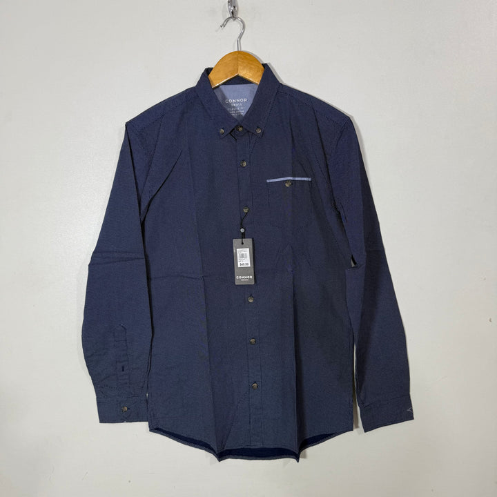CONNOR CLASSIC FIT BUTTON DOWN CASUAL COTTON SHIRT BRAND NEW BLUE COLOUR