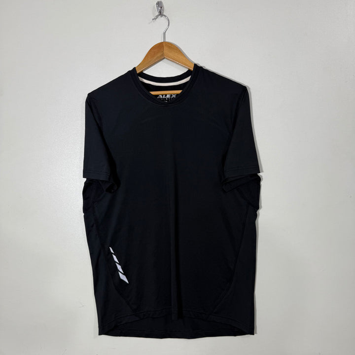 ALEX ATHLETICS V NECK RUNNING SPORT TSHIRT BLACK COLOUR