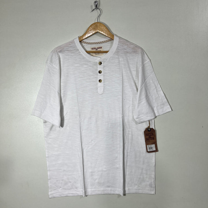 HUDSON & BARROW HENLEY COLLAR  COTTON TSHIRT
