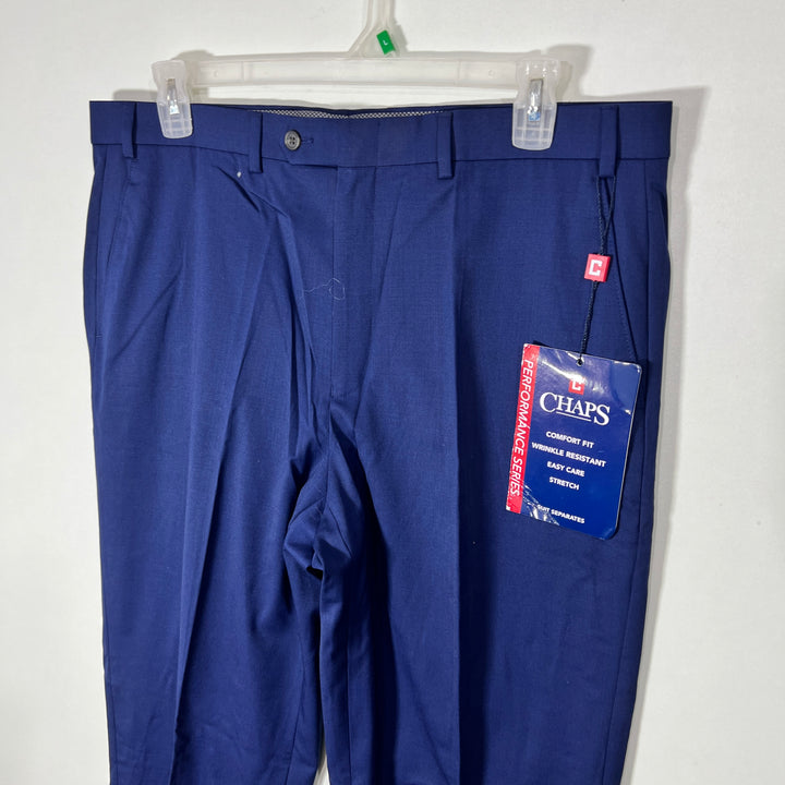 CHAPS STRAIGHT FIT DRESS PANT BRAND NEW WITH STRETCH BLUE COLOUR
