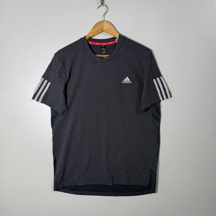 ADIDAS AEROREADY COTTON POLYESTER TSHIRT GREY COLOUR