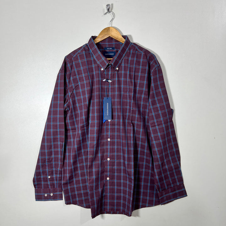 SADDLEBRED EASY CARE BUTTON DOWN CASUAL COTTON SHIRT BRAND NEW