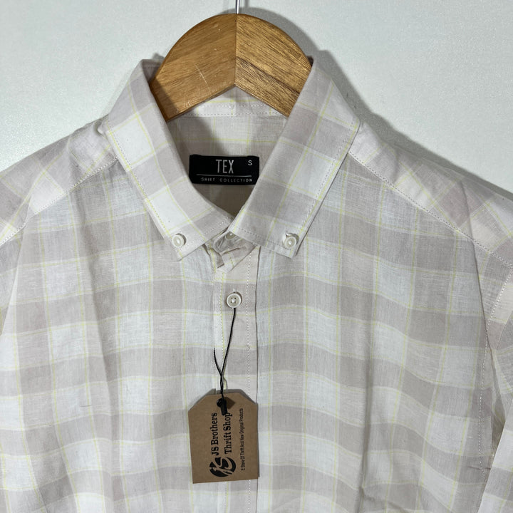 TEX BUTTON DOWN COTTON LINEN SHIRT
