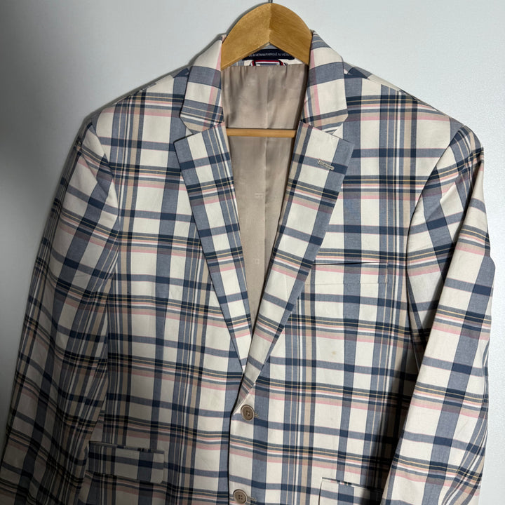 TOMMY HILFIGER COTTON CHECKERED BLAZER JACKET