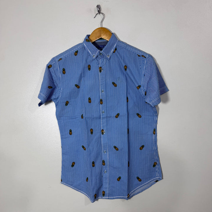 STARS & STRIPES BUTTON DOWN HALF SLEEVES COTTON SHIRT
