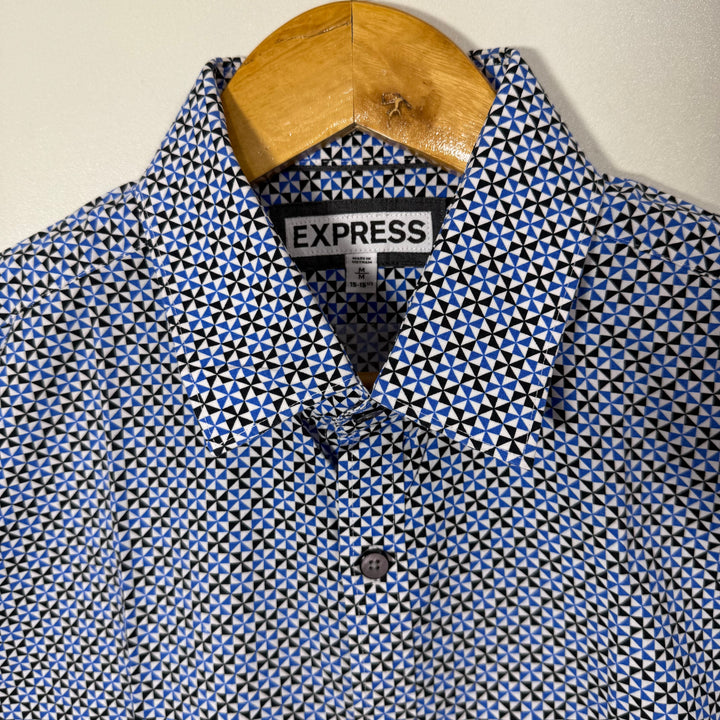 EXPRESS SLIM FIT PRINTED COTTON SHIRT