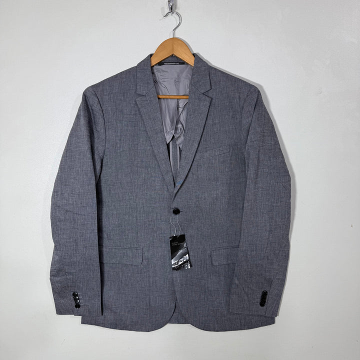 H&M SLIM FIT LINEN COTTON BLAZER JACKET BRAND NEW GREY COLOUR