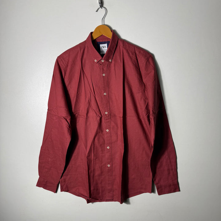 ZARA RELAXED FIT BUTTON DOWN OXFORD COTTON SHIRT