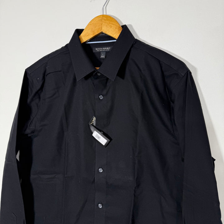 BANANA REPUBLIC SLIM FIT NON IRON COTTON SHIRT BRAND NEW BLACK COLOUR