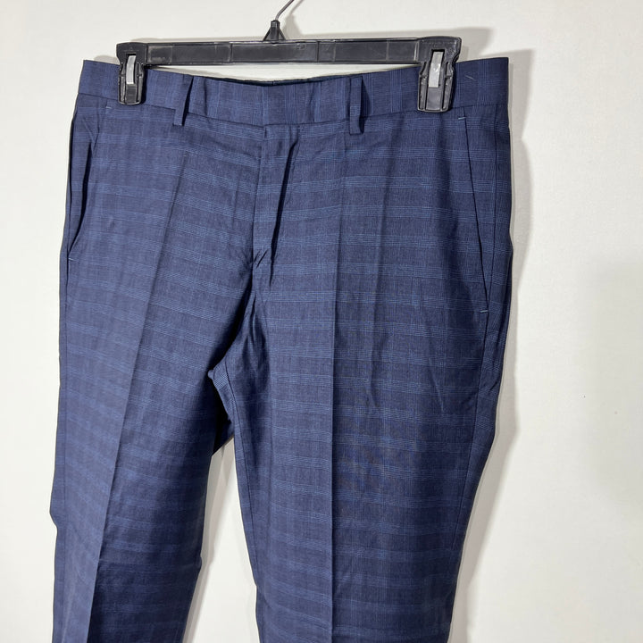 HUGO BOSS SLIM FIT CHECKERED DRESS PANT WITHOUT STRETCH BLUE COLOUR