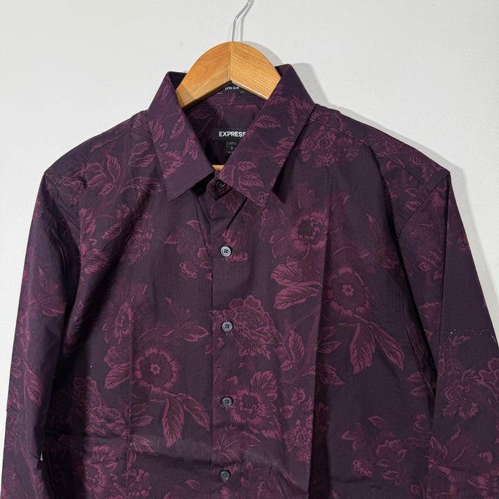 EXPRESS EXTRA SLIM FIT PRINTED COTTON SHIRT