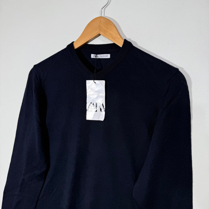 ZARA V NECK ACRYLIC SWEATER BRAND NEW BLUE COLOUR