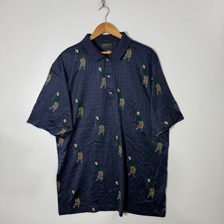 BOBBY JONES PRINTED COTTON POLO TSHIRT