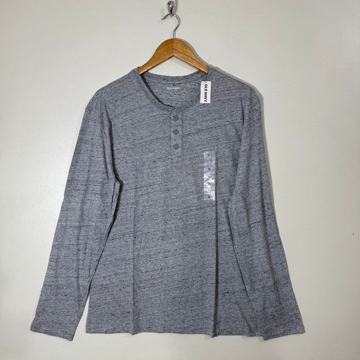 OLD NAVY SOFT WASHED ULTRA DOUX HENLEY COLLAR LONG SLEEVES COTTON TSHIRT BRAND NEW