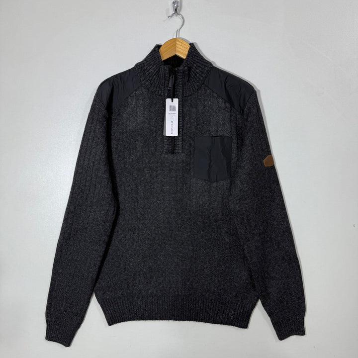 BENCH EXTREME WAR HALF ZIP KNITWEAR SWEATER BRAND NEW GREY COLOUR
