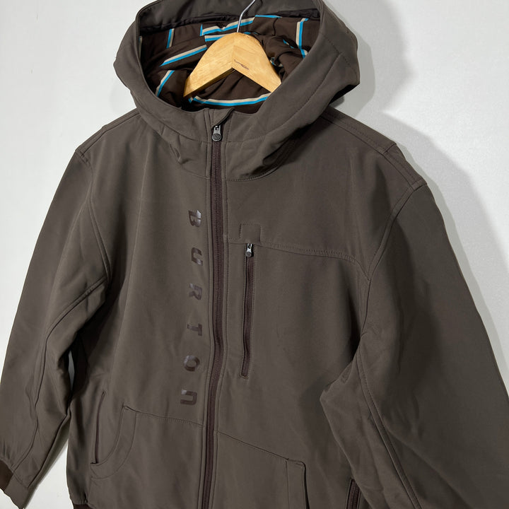 BURTON DRY RIDE SOFT SHELL WINDBREAKER JACKET INNER FLEECE WITH HOOD