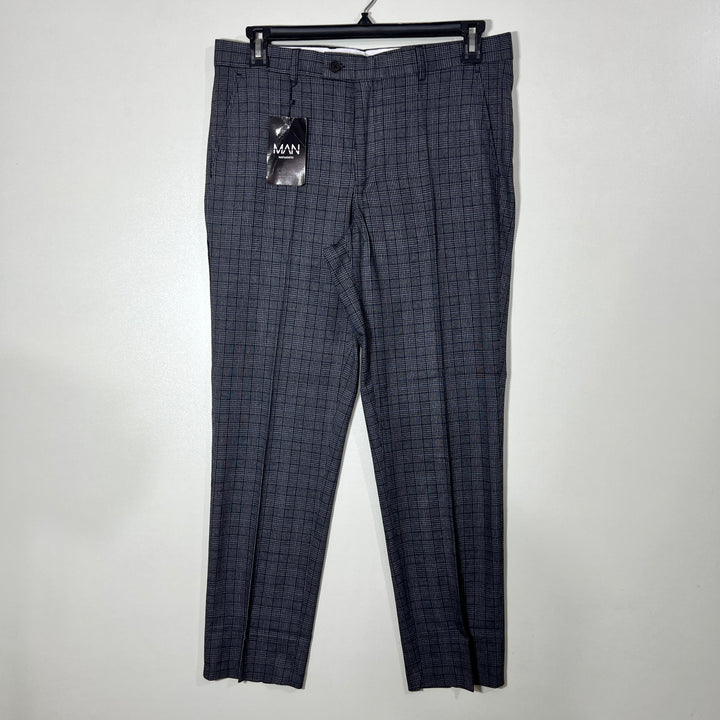 BOOHOO MAN SLIM FIT CHECKERED DRESS PANT BRAND NEW WITH STRETCH