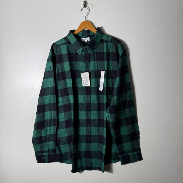 CROFT & BARROW BUTTON DOWN FLANNEL COTTON CHECKERED SHIRT BRAND NEW