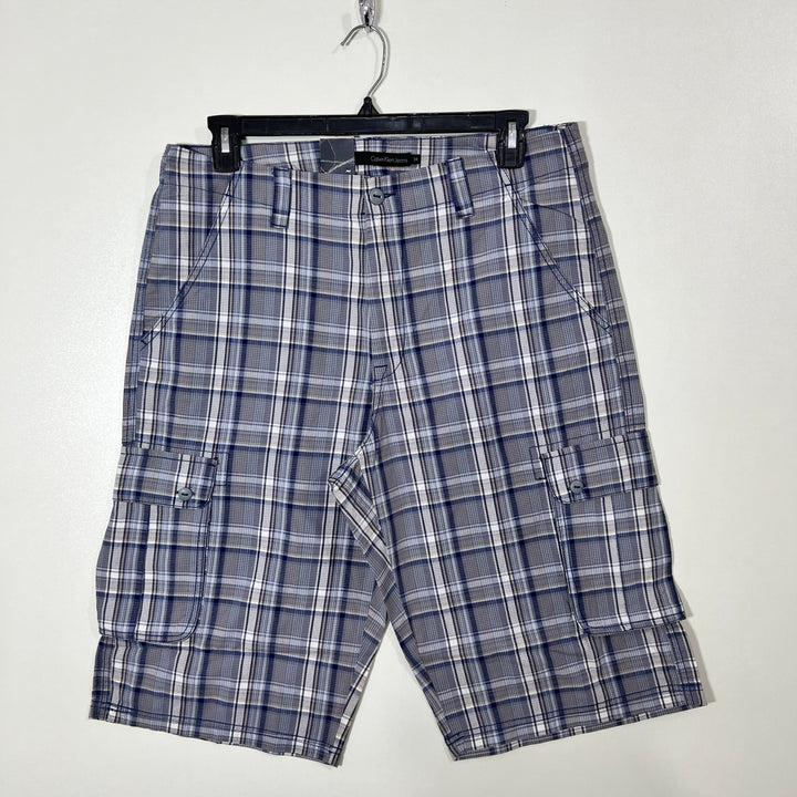 CALVIN KLEIN CHECKERED CARGO COTTON THREE QUARTER SHORT BRAND NEW