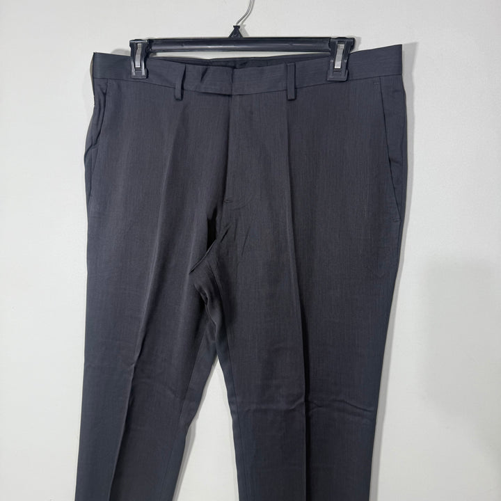 KENNETH COLE SLIM FIT FLAT FRONT TEXTURED DRESS PANT BRAND NEW WITHOUT STRETCH GREY COLOUR