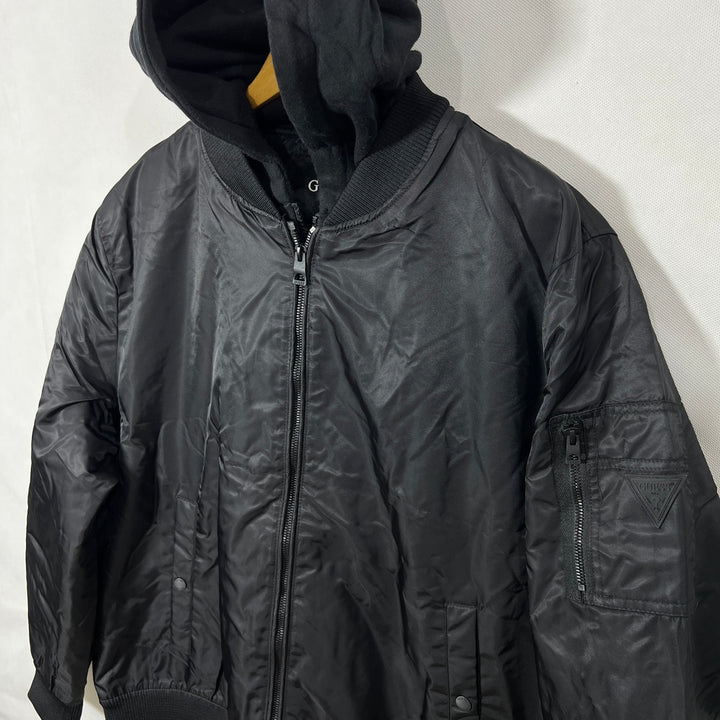 GUESS BEN COLLAR PUFFER JACKET WITH HOOD