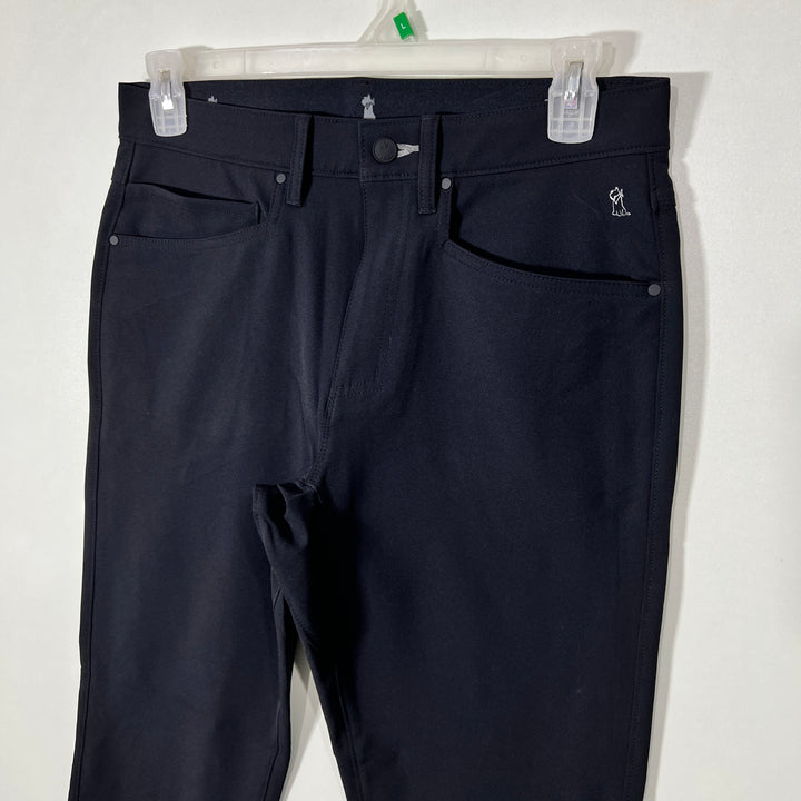 GINGHAM STRAIGHT FIT PERFORMANCE PANT WITH STRETCH BLACK COLOUR