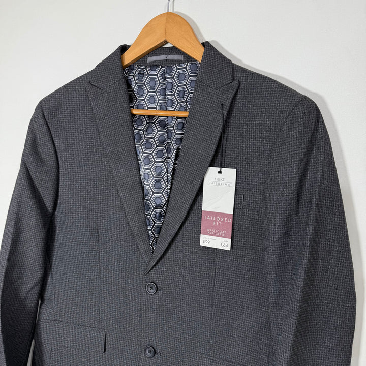 NEXT MICRO CHECKERED BLAZER JACKET BRAND NEW GREY COLOUR