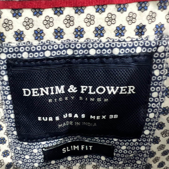 DENIM & FLOWER BUTTON DOWN CASUAL COTTON SHIRT