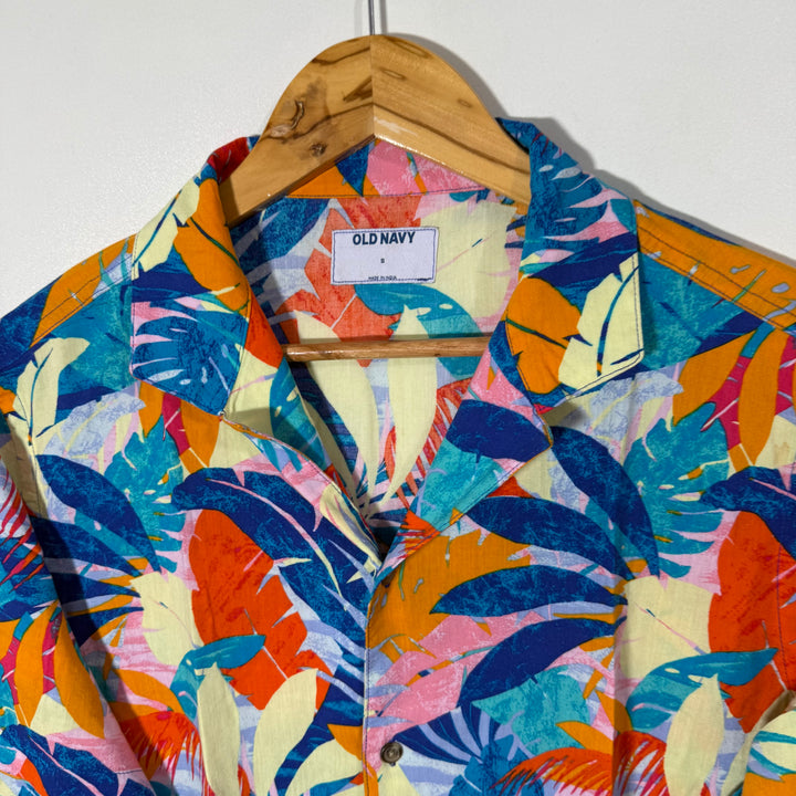 OLD NAVY CUBAN COLLAR HALF SLEEVES COTTON SHIRT