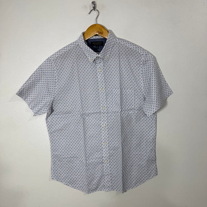 BANANA REPUBLIC STANDARD FIT SOFT WASHED BUTTON DOWN HALF SLEEVES COTTON SHIRT