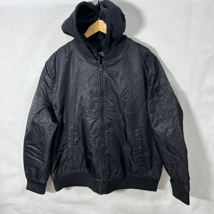 GUESS BEN COLLAR PUFFER JACKET WITH HOOD