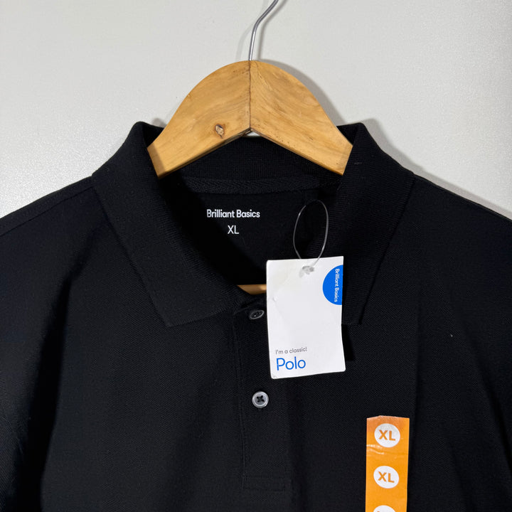 BRILLIANT BASIC COTTON POLO TSHIRT BRAND NEW BLACK COLOUR