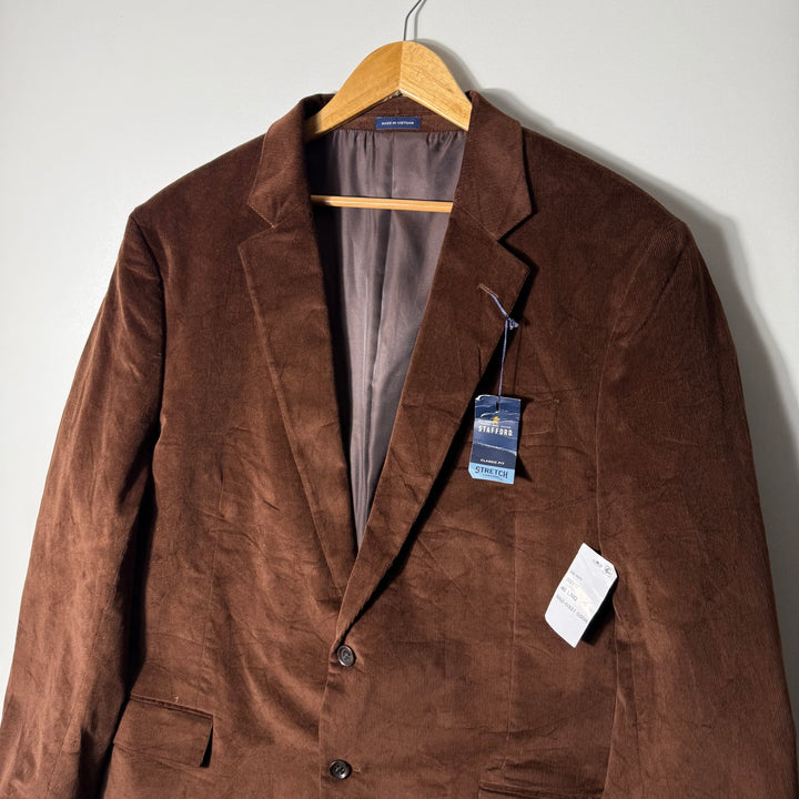 STAFFORD CLASSIC FIT CORDUROY BLAZER COAT BRAND NEW BROWN COLOUR