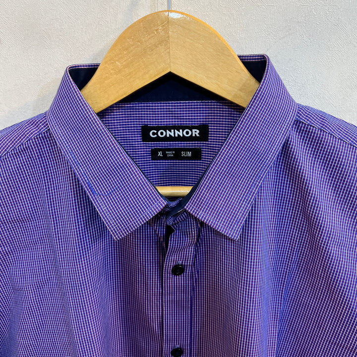 CONNOR SLIM FIT CHECKERED COTTON SHIRT