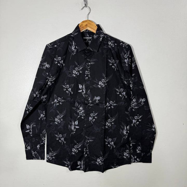 CONNOR CLASSIC FIT PRINTED COTTON SHIRT WITH STRETCH