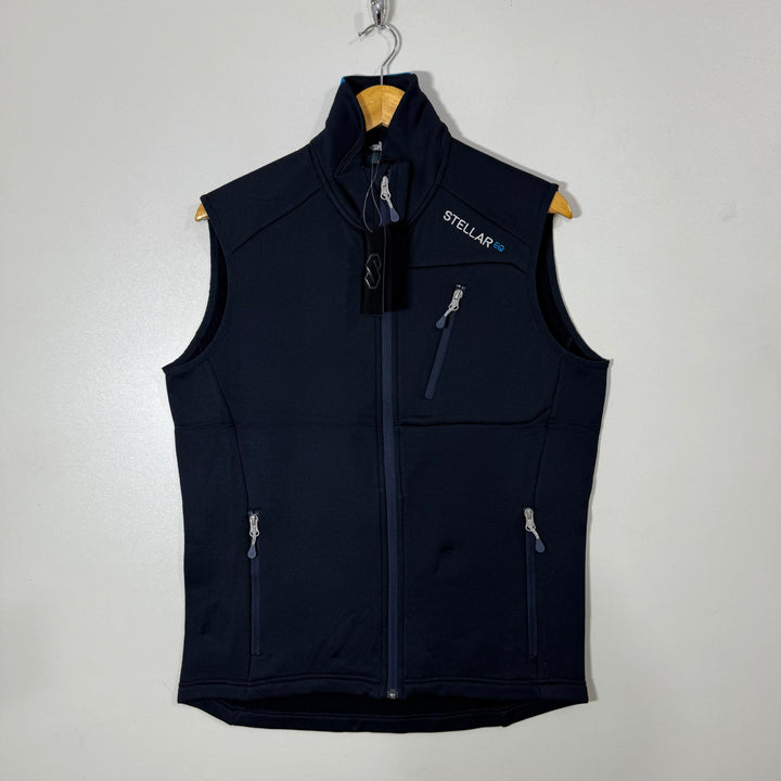 STELLAR EQUIPMENT SLEEVES LESS JACKET BRAND NEW INNER FLEECE  BLUE COLOUR